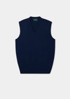 Men's Lambswool Slipover Vee Neck Jumper in Indigo