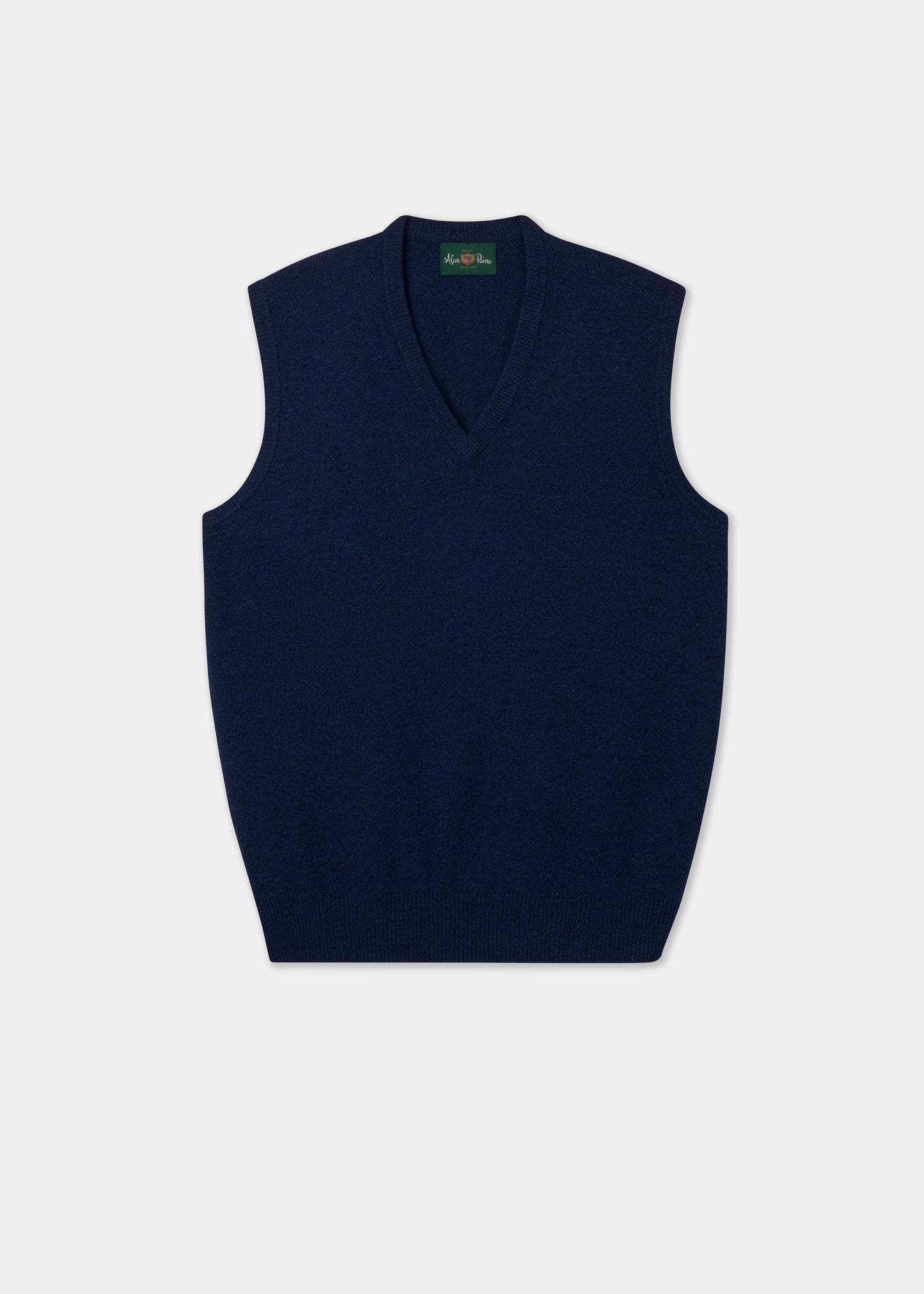 Men's Lambswool Slipover Vee Neck Jumper in Indigo