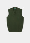 Men's Lambswool Slipover Vee Neck Jumper in Rosemary