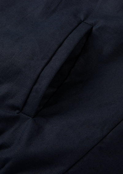Men's Linen Cotton Bomber Jacket in Navy