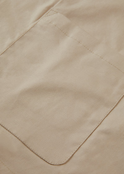Men's Linen Cotton Shacket in Beige