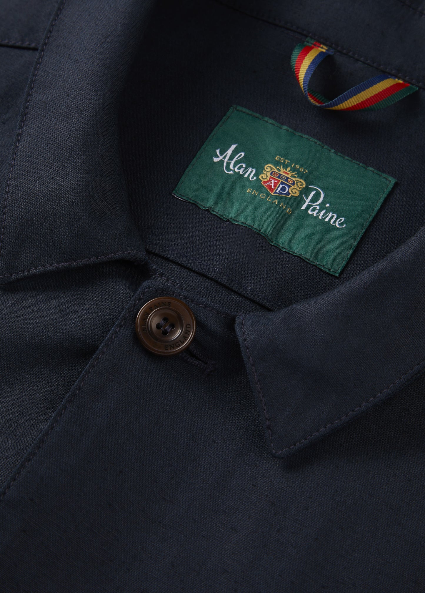 Men's Linen Cotton Shacket in Navy Blue