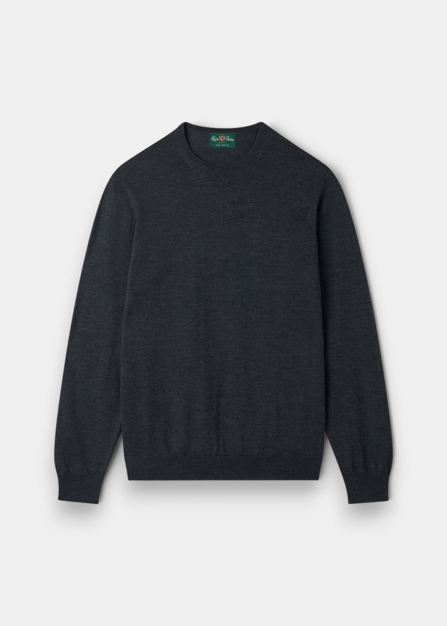 Men's Merino Wool Crew Neck Jumper in Charcoal