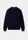 Men's Merino Wool Crew Neck Jumper in Dark Navy