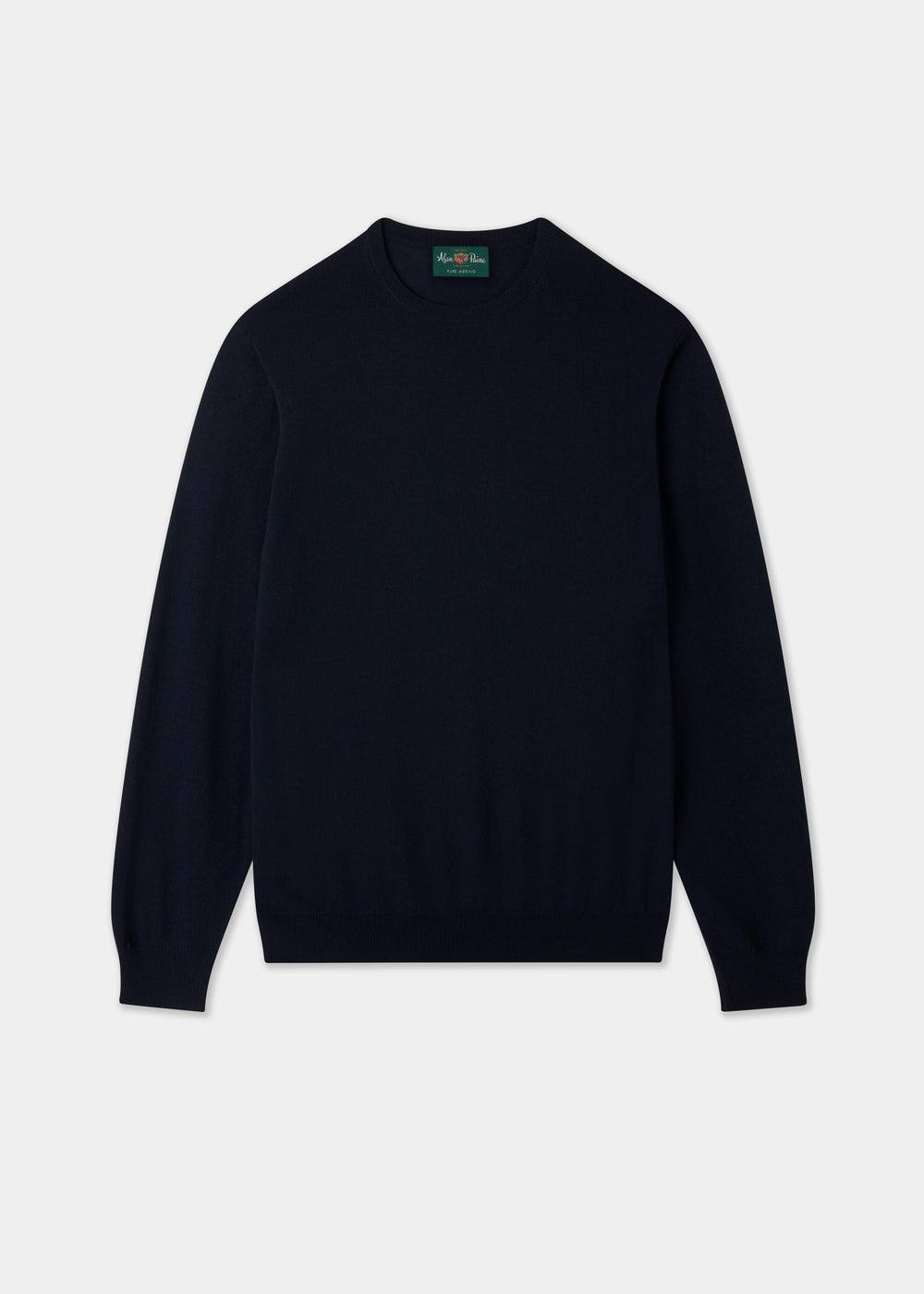Men's Merino Wool Crew Neck Jumper in Dark Navy