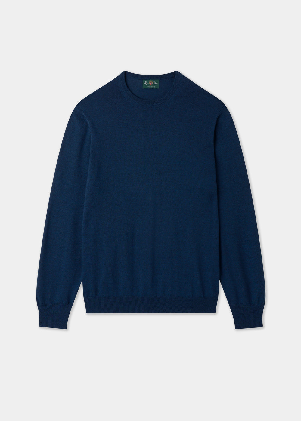 Men's Merino Wool Crew Neck Jumper in Indigo