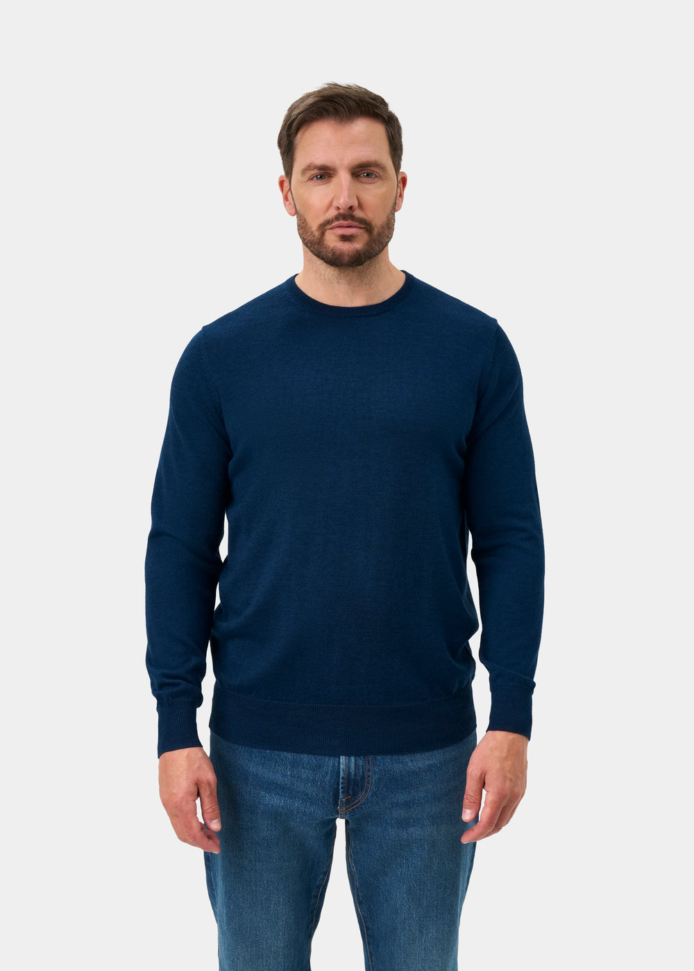 Radstone Men's Merino Wool Jumper in Indigo - Regular Fit