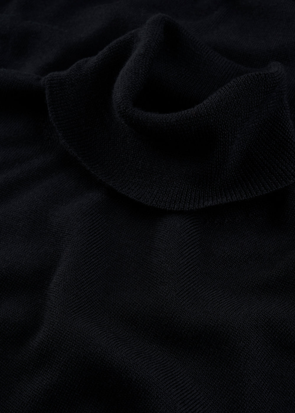 Men's Merino Wool Roll Neck Jumper in Black