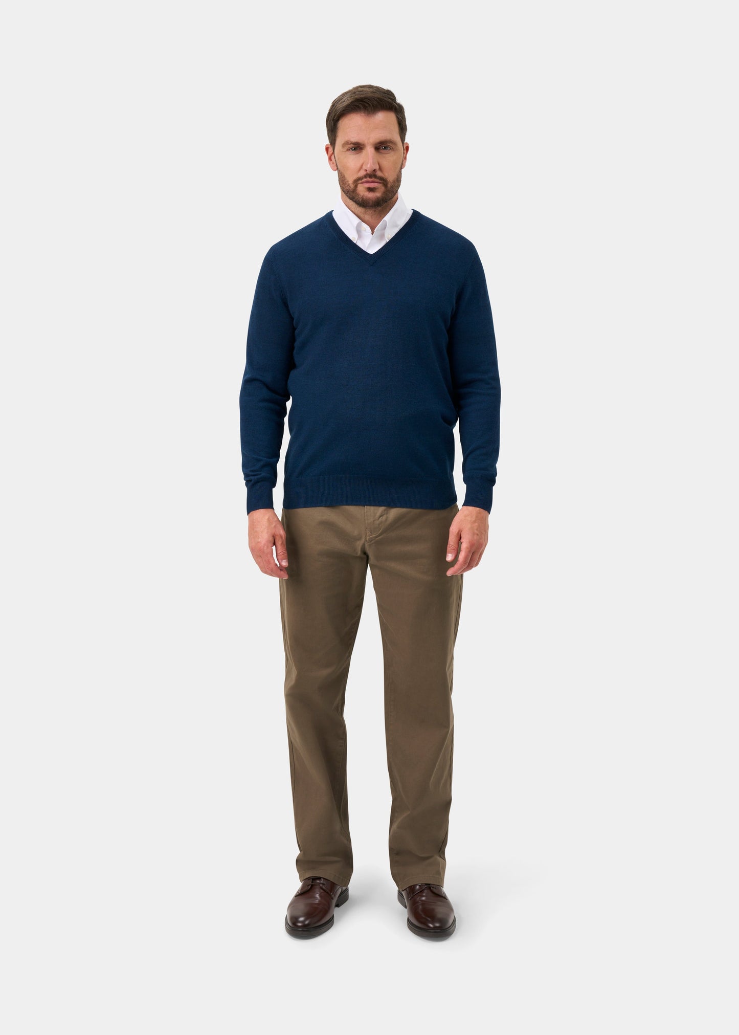 Millbreck Men's Merino Wool Jumper in Indigo - Regular Fit