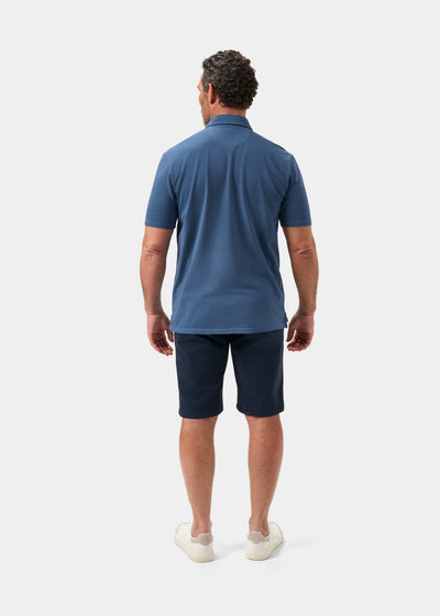 Men's Pique Cotton Polo Shirt in Blue