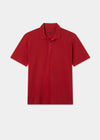 Men's Pique Cotton Polo Shirt in Bright Red