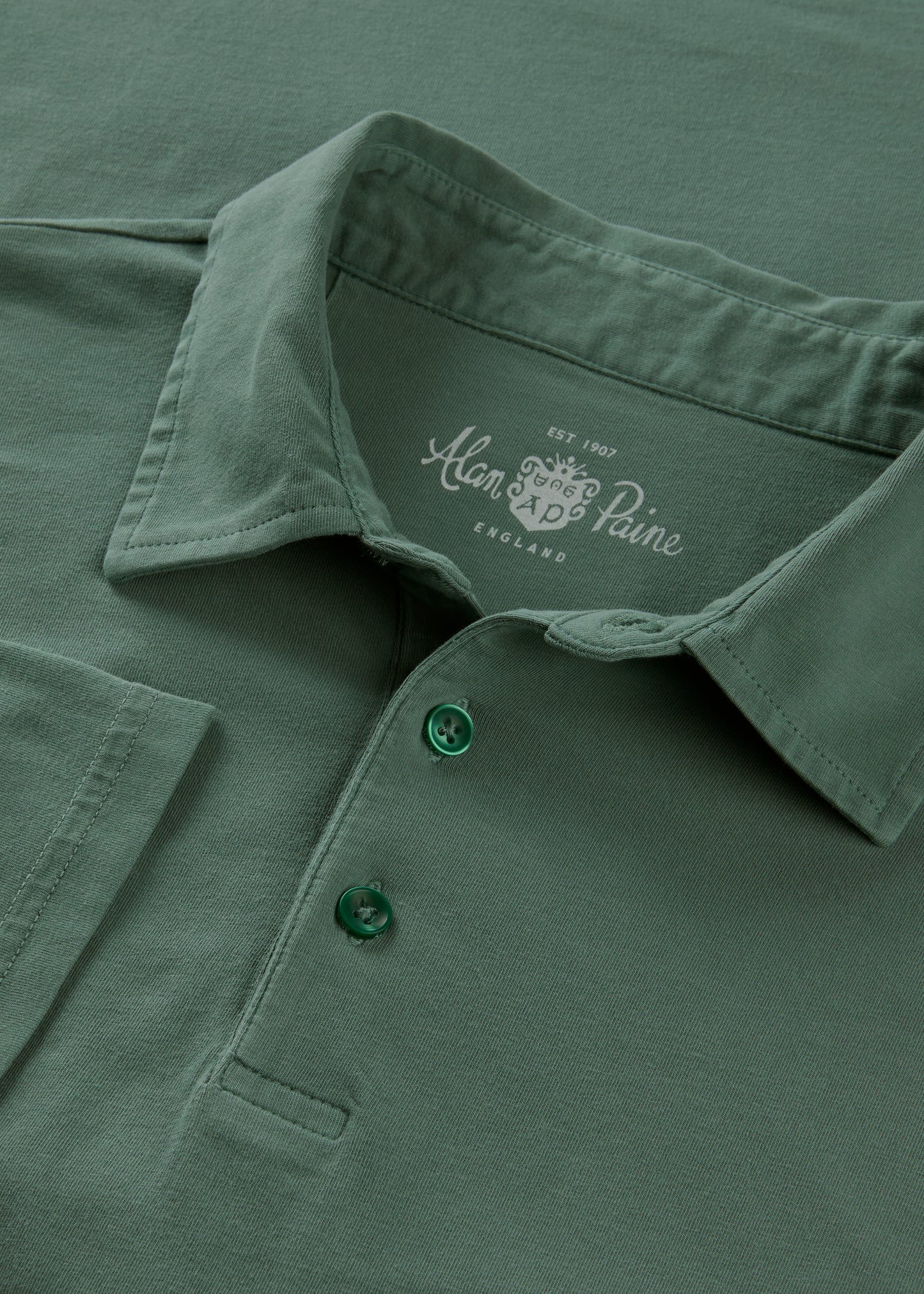 Men's Pique Cotton Polo Shirt in Green