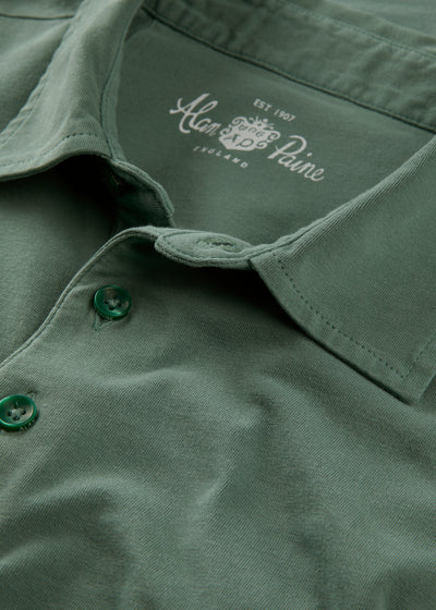 Men's Pique Cotton Polo Shirt in Green