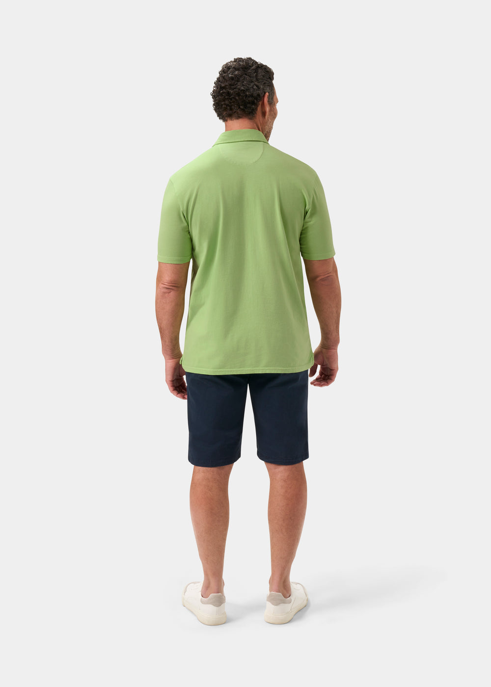 Men's Pique Cotton Polo Shirt in Green