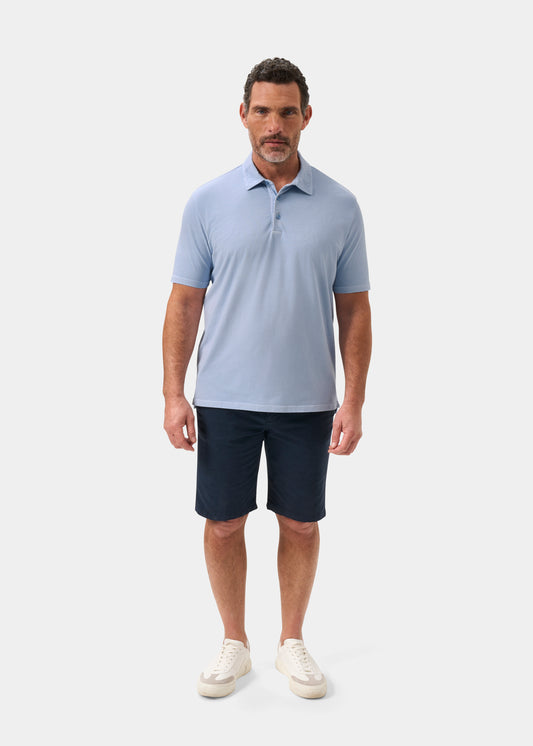 Men's Pique Cotton Polo Shirt in Light Blue