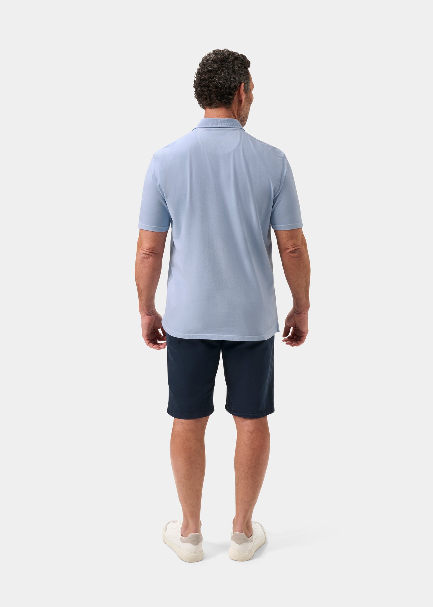 Men's Pique Cotton Polo Shirt in Light Blue