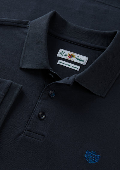 Men's Pique Cotton Polo Shirt in Navy