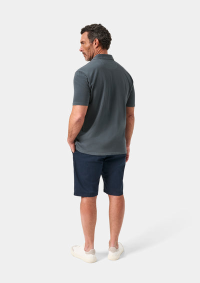 Men's Pique Cotton Polo Shirt in Navy