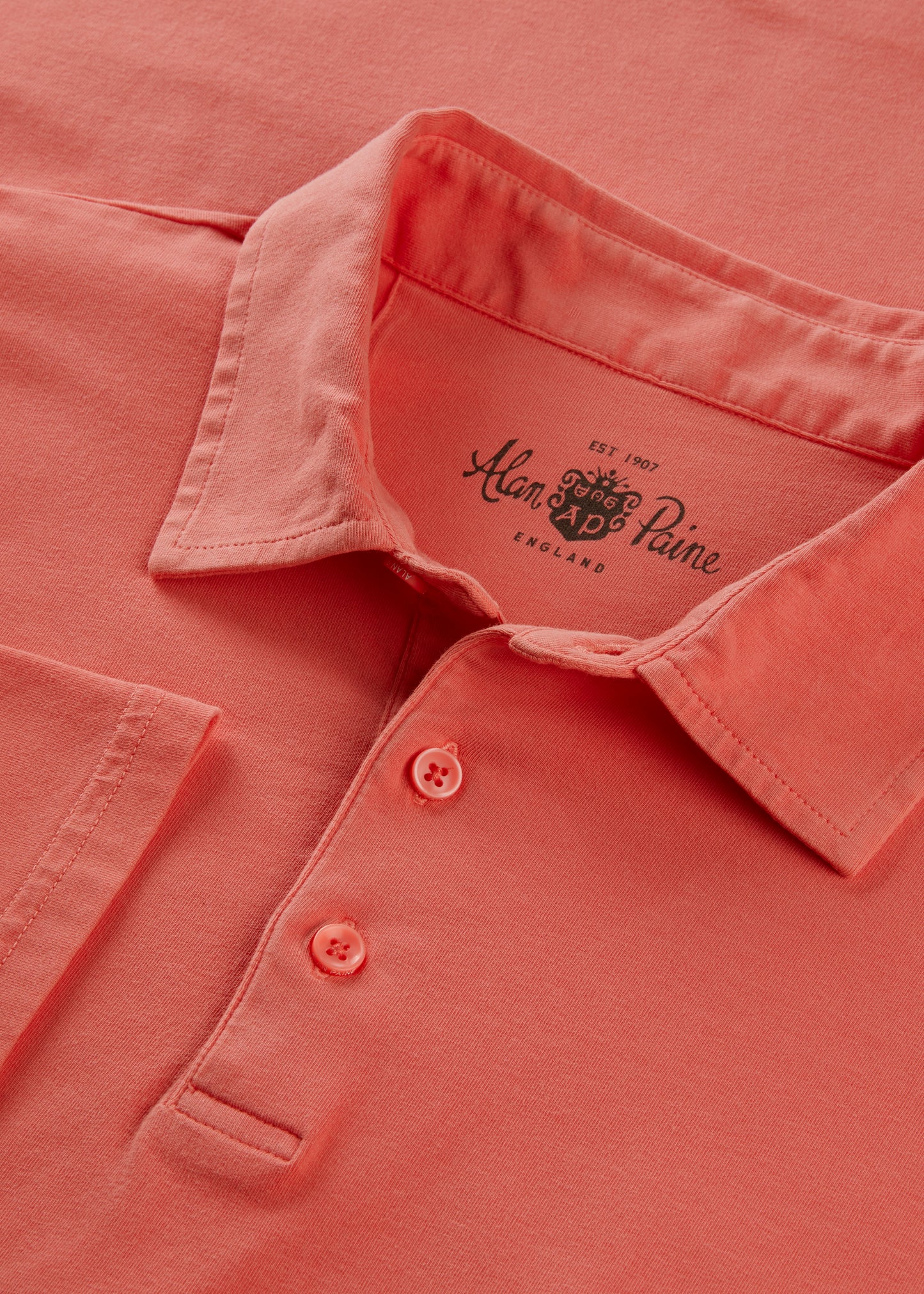 Men's Pique Cotton Polo Shirt in Orange