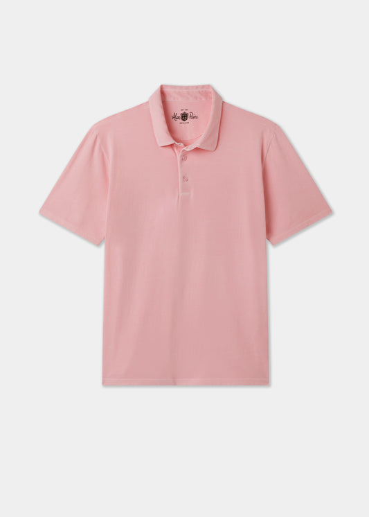 Men's Pique Cotton Polo Shirt in Pale Pink