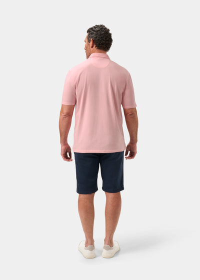 Men's Pique Cotton Polo Shirt in Pale Pink
