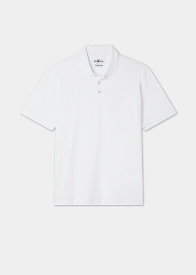 Men's Pique Cotton Polo Shirt in White