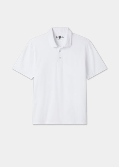 Men's Pique Cotton Polo Shirt in White