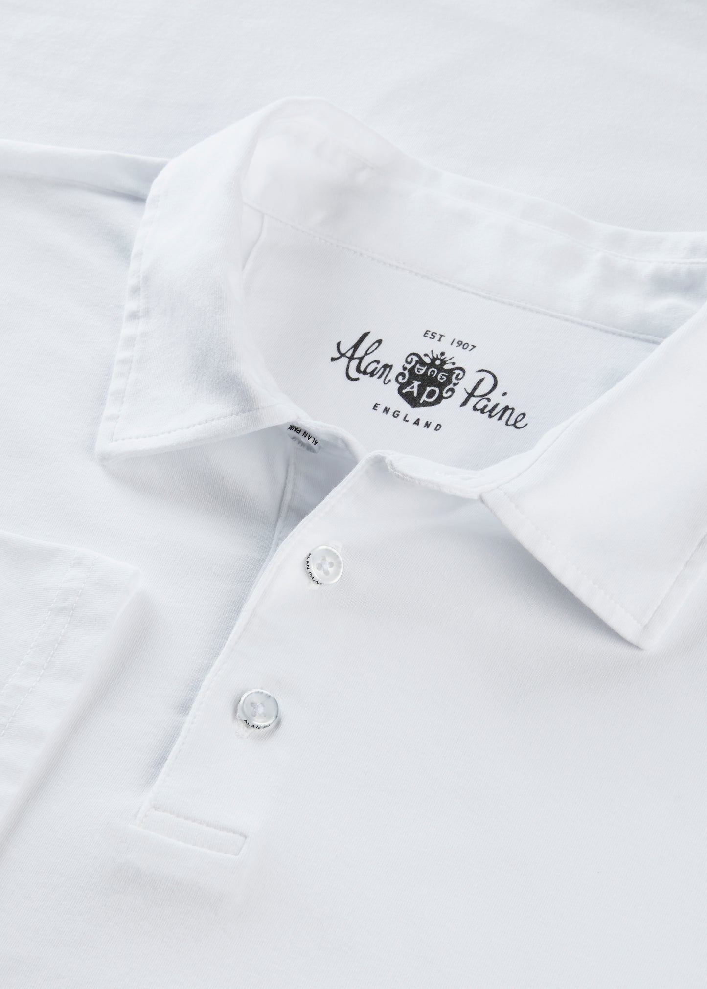 Men's Pique Cotton Polo Shirt in White