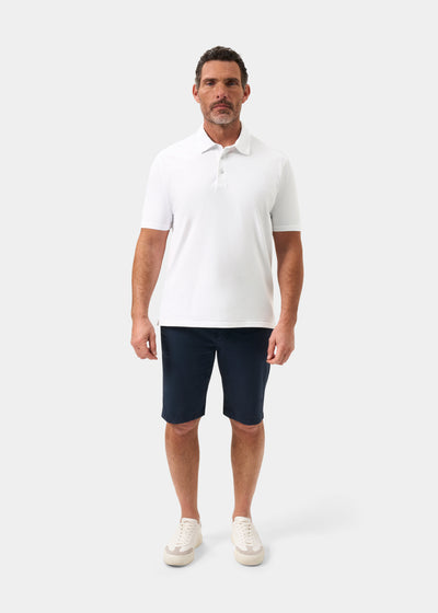 Men's Pique Cotton Polo Shirt in White