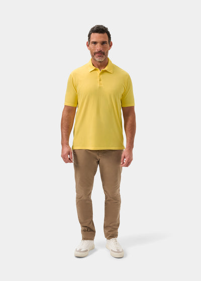 Men's Pique Cotton Polo Shirt in Yellow