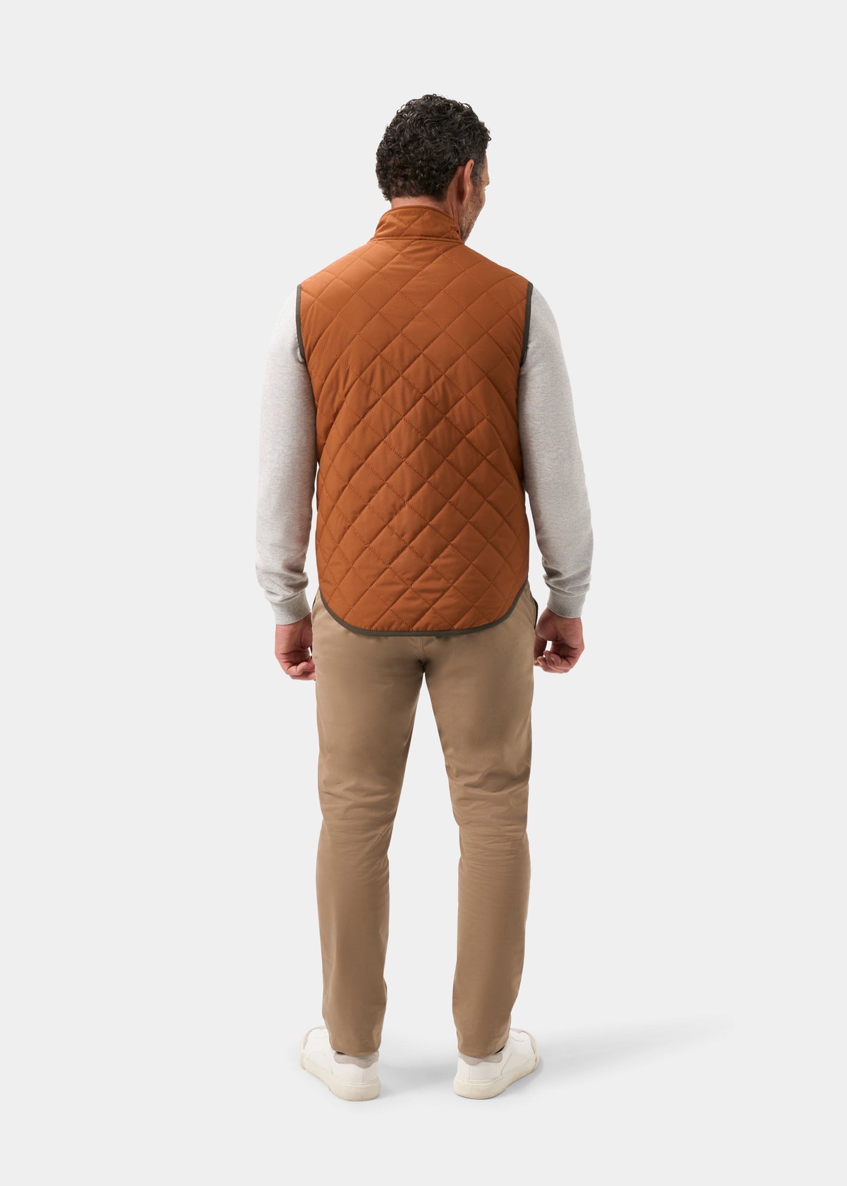 Men's Polyester Reversible Gilet in Green and Orange