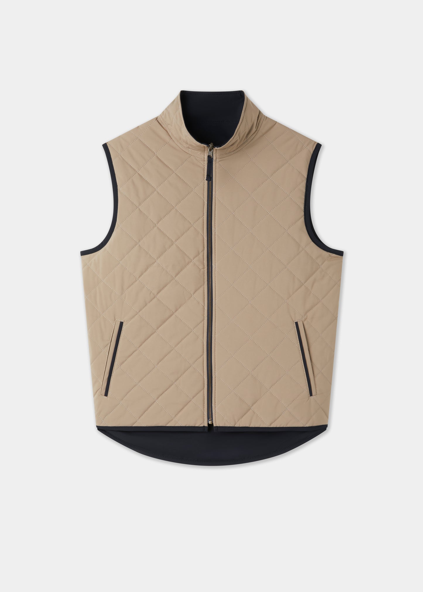 Men's Polyester Reversible Gilet in Navy and Beige