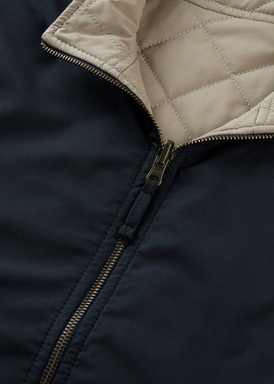 Men's Polyester Reversible Gilet in Navy and Beige