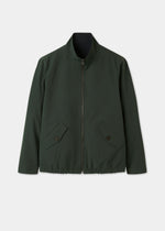 Men's Polyester Reversible Bomber Jacket in Green & Navy