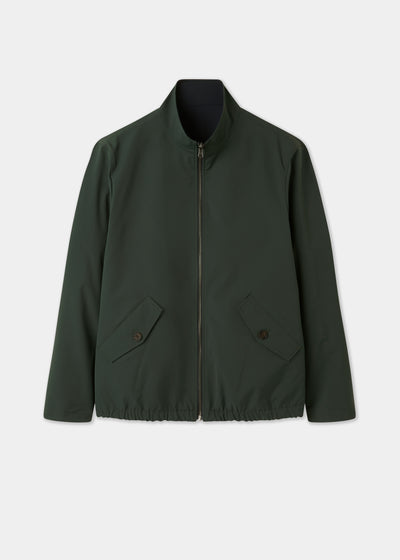 Men's Polyester Reversible Bomber Jacket in Green & Navy