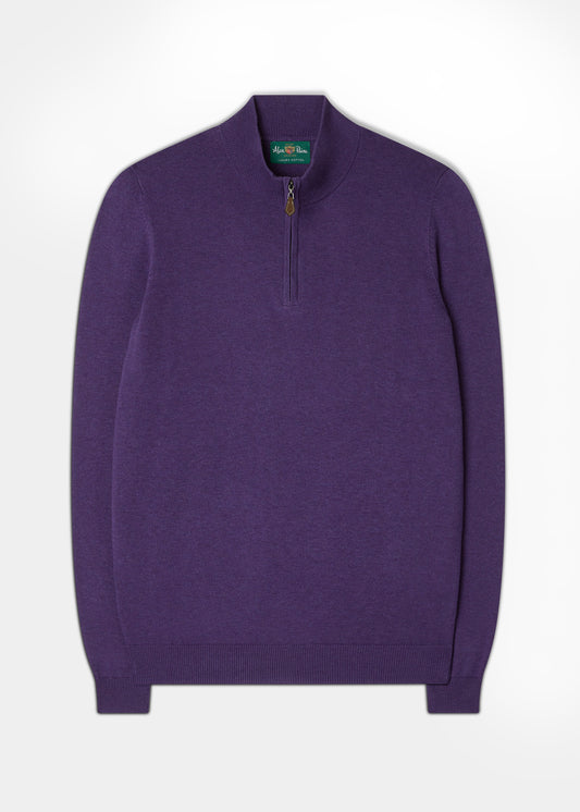 Men's Cotton Cashmere 1/4 Zip Jumper In Imperial