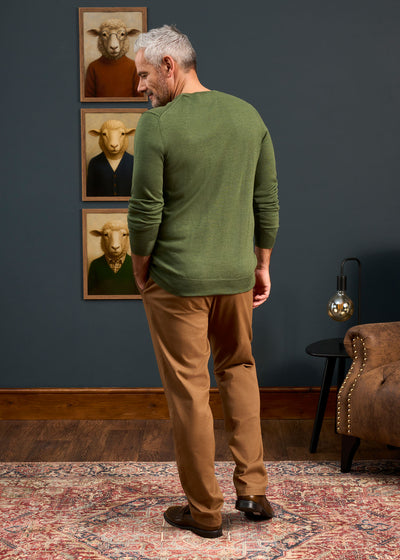 Radstone Men's Merino Wool Jumper in Forest