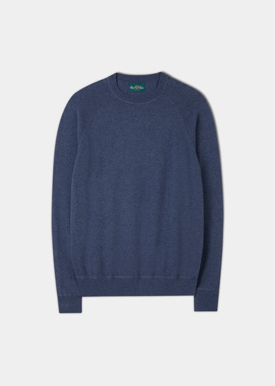 Saddington Cotton Merino Crew Neck Sweatshirt In Denim