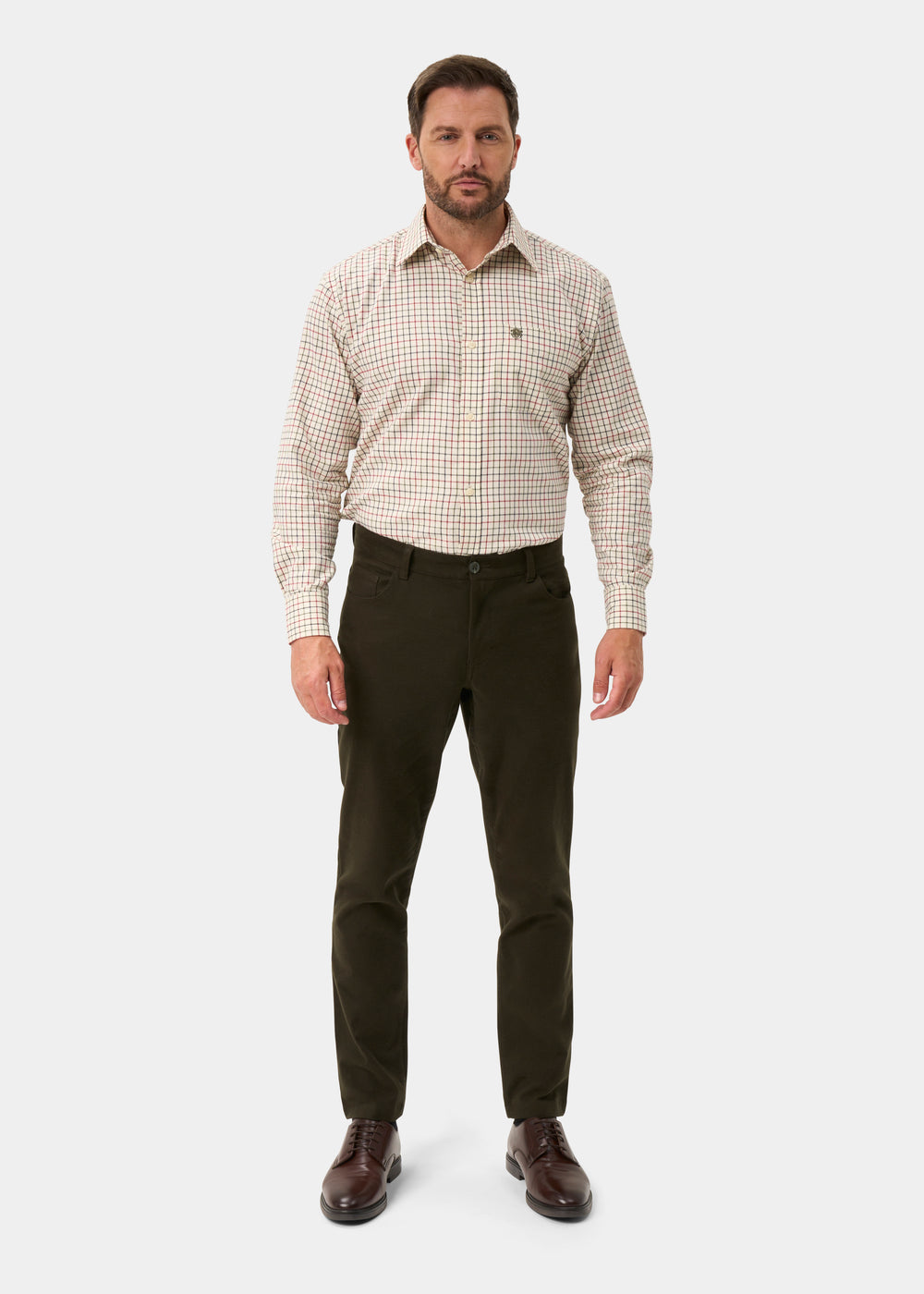 Southoak Moleskin Men's Trousers In Olive - Regular Fit