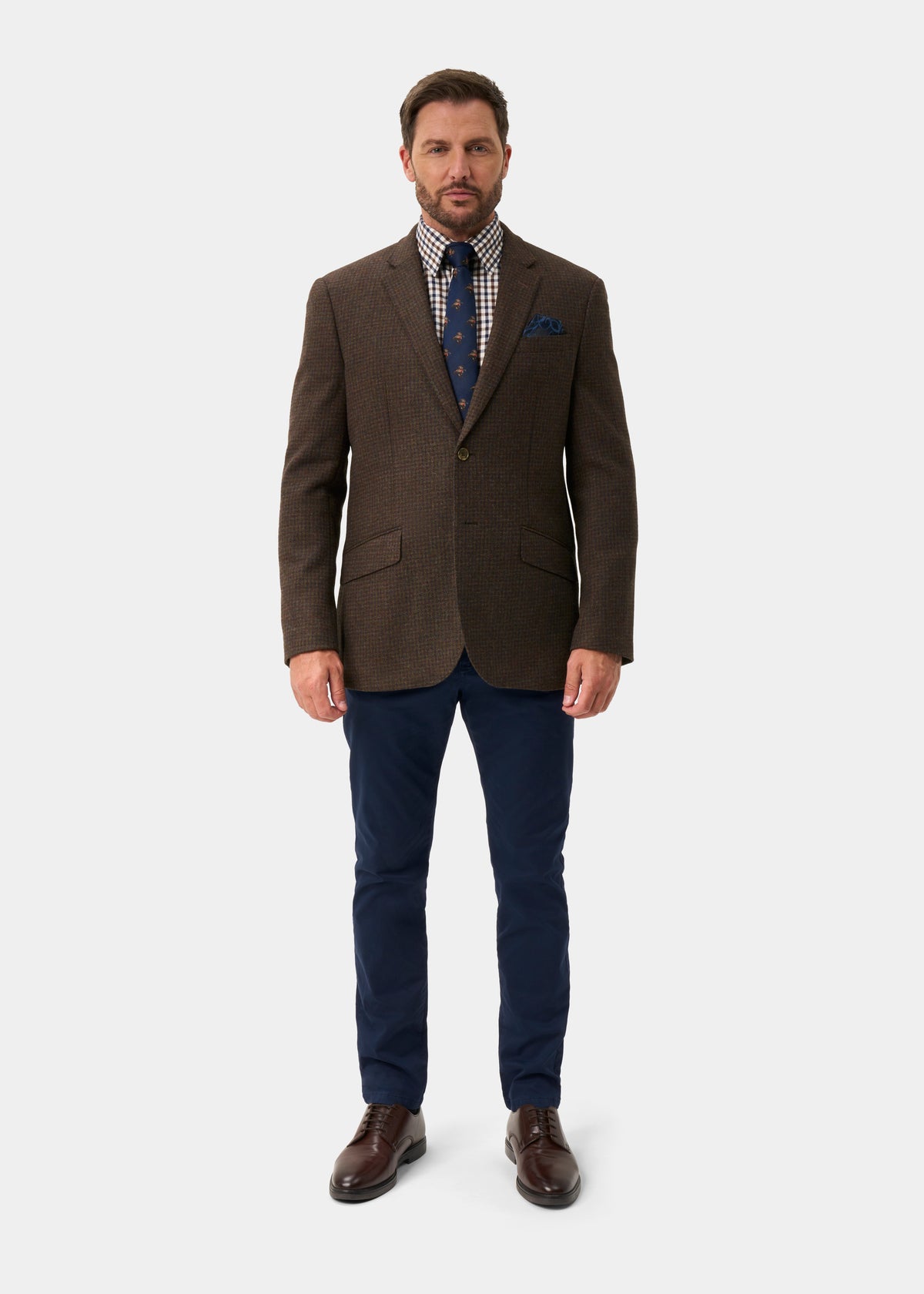 Surrey Men's Tweed Water Repellent Lined Blazer in Bramble  -  Regular Fit