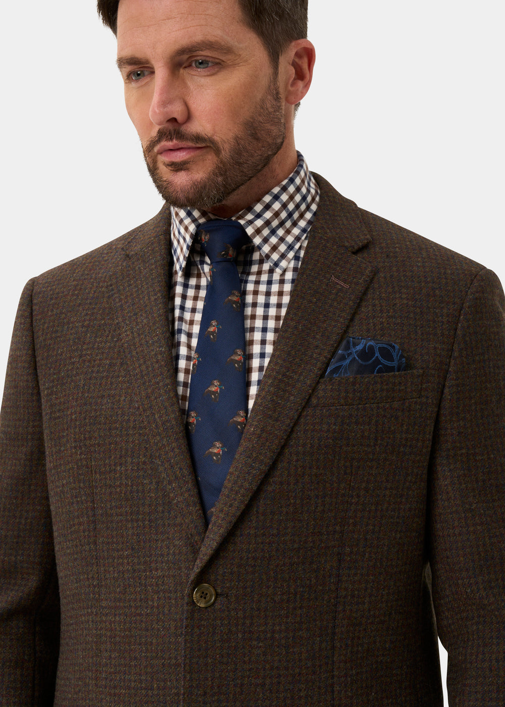 Surrey Men's Tweed Water Repellent Lined Blazer in Bramble  -  Regular Fit