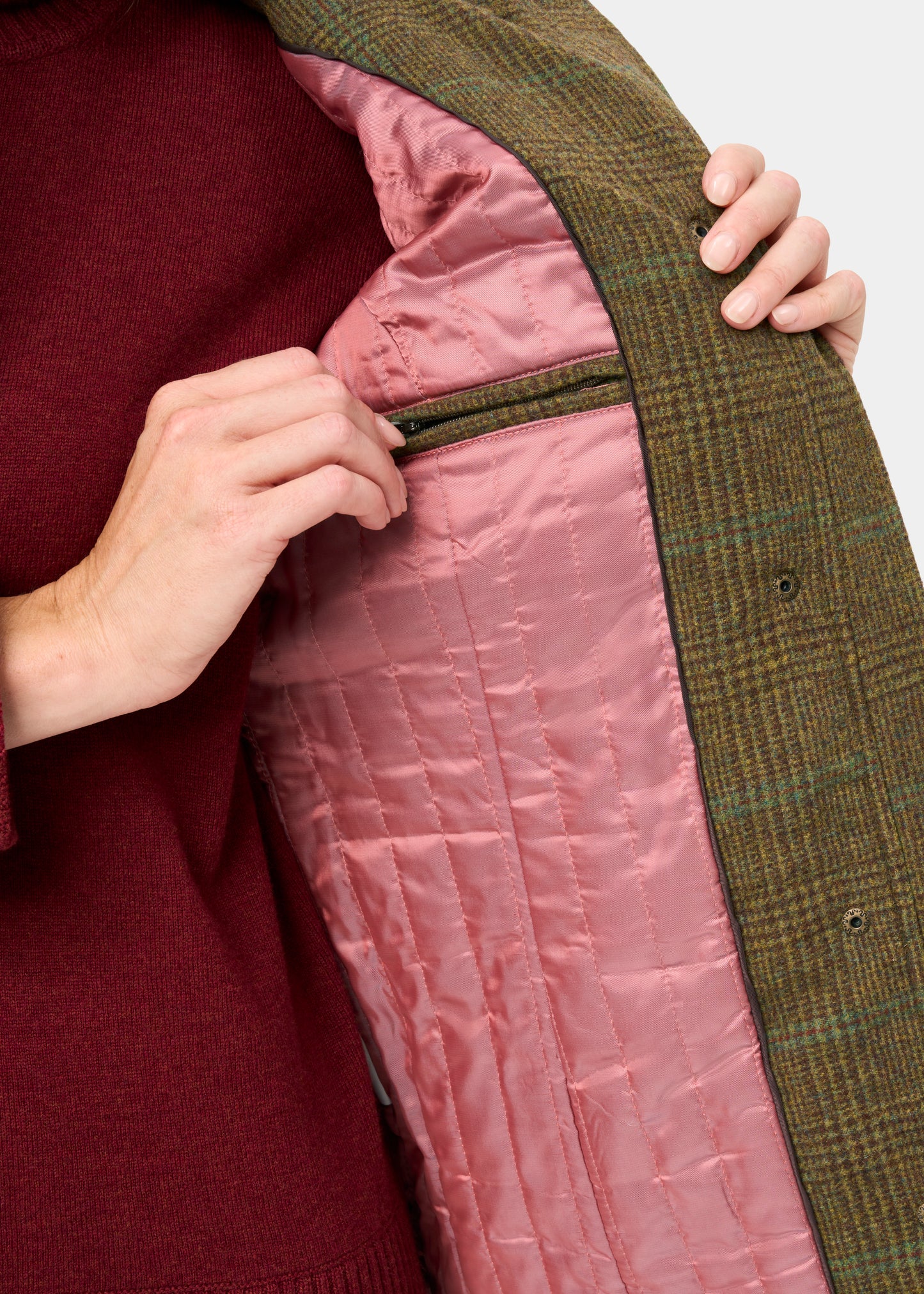 Surrey Ladies Tweed Water Repellent Coat in Marsh  -  Regular Fit