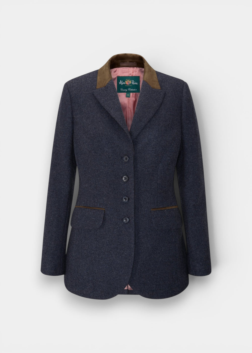 Surrey Ladies Tweed Water Repellent Blazer in Blue  -  Regular Fit