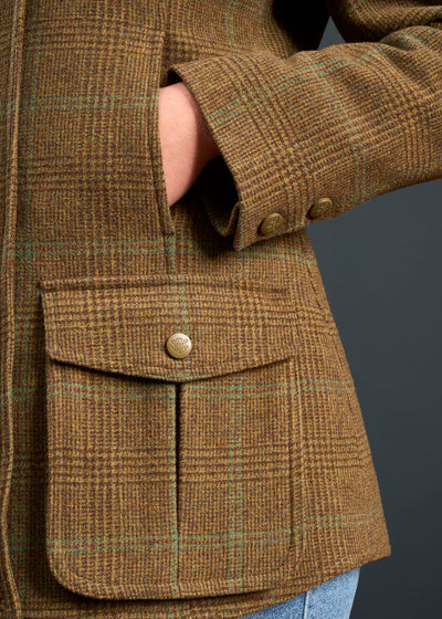 Surrey Ladies Tweed Coat In Marsh