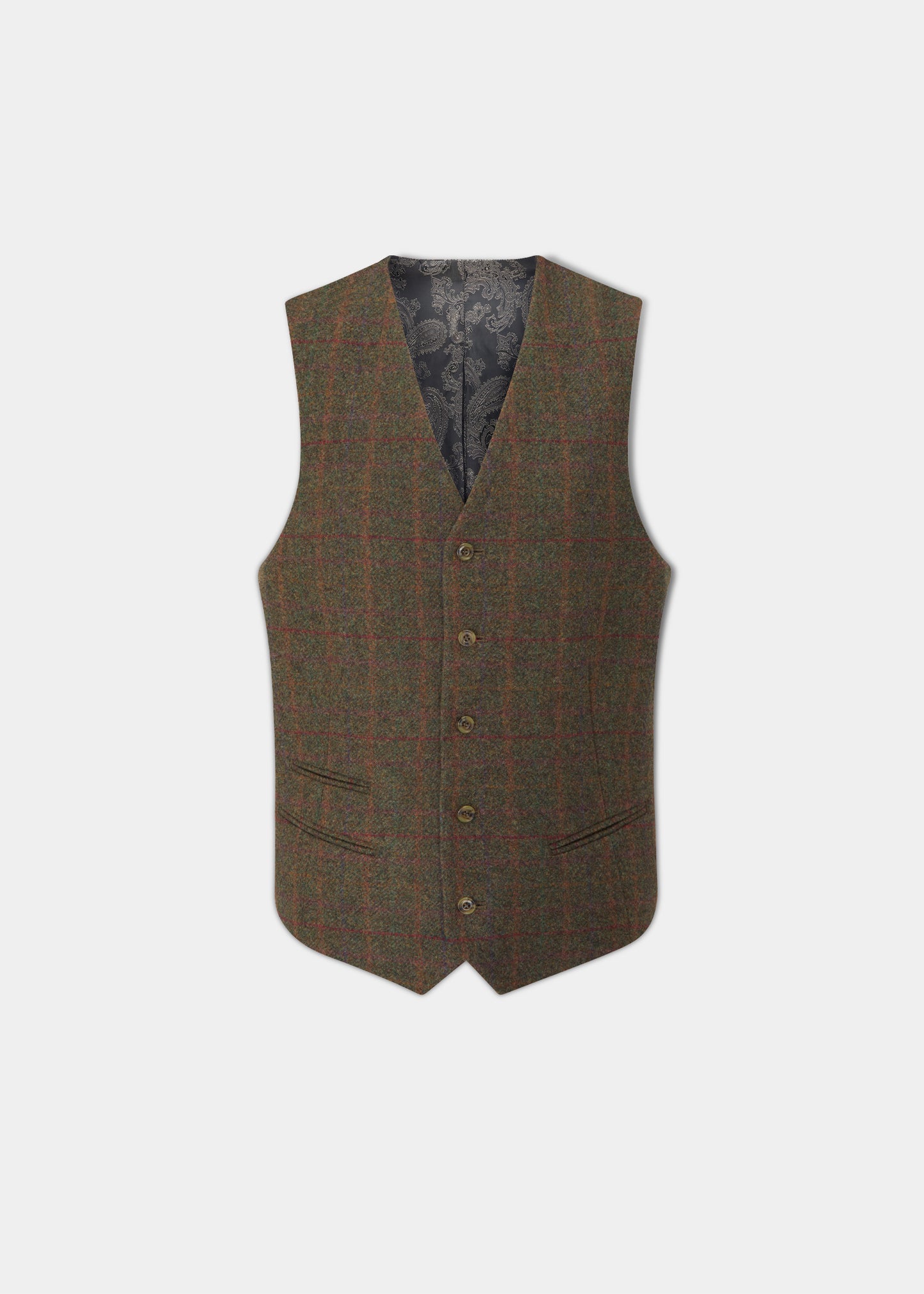 Surrey Men's Tweed Lined Country Waistcoat In Hemlock