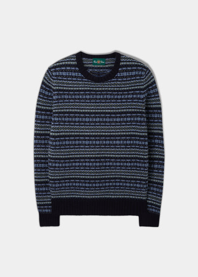 Towthorpe Men's Lambswool Fairisle Navy Jumper