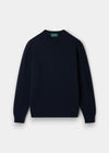 Alan Paine Kinnadie concord purple crew neck jumper in supersoft Shetland and lambswool blend with regular fit