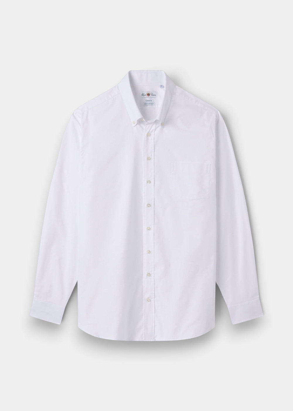 Alan Paine men's regular fit white button-down shirt made from breathable cotton with a chest pocket