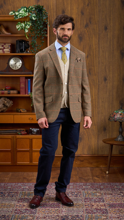 Geelong lammullskofta för män i Natural - Classic Fit