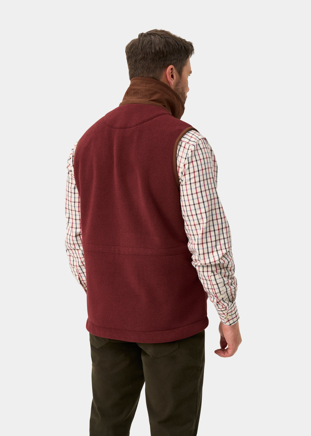 Aylsham Men's Fleece Gilet In Bordeaux - Regular Fit